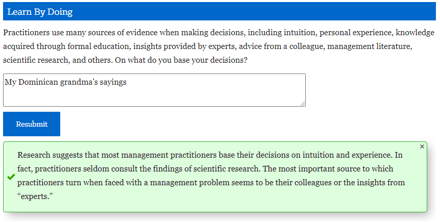 Example of Learn by Doing Activity Example of Learn by Doing Activity